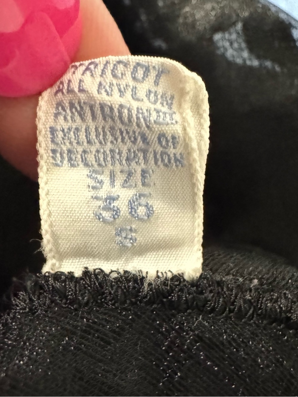 Vintage Vanity Fair Black Lace Bodice Full Slip Dress Size 36 Large Made in USA - Picture 8 of 9